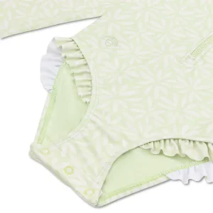 Maillot de bain anti-UV pour filles avec manches - Vert - Matcha – Image 3