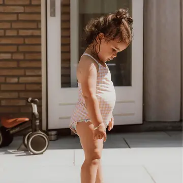 Maillots de bain filles - Orange/Blanc - Grille du coucher de soleil
