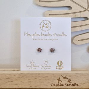 BOUCLES D OREILLES PAILLETTES FLEURS MULTI