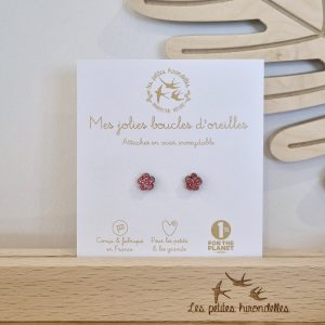 Alternative view of BOUCLES D OREILLES PAILLETTES FLEURS MULTI