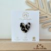 BROCHE FEUTRINE PAILLETEE CŒUR LEOPARD DORE