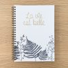 CARNET PAPIER A5 LIGNE SPIRALE  LA VIE EST BELLE