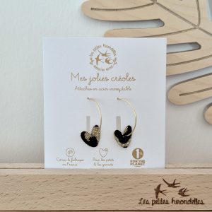 CREOLES CŒUR LEOPARD DORE