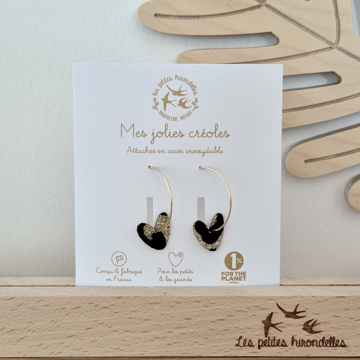 CREOLES CŒUR LEOPARD DORE