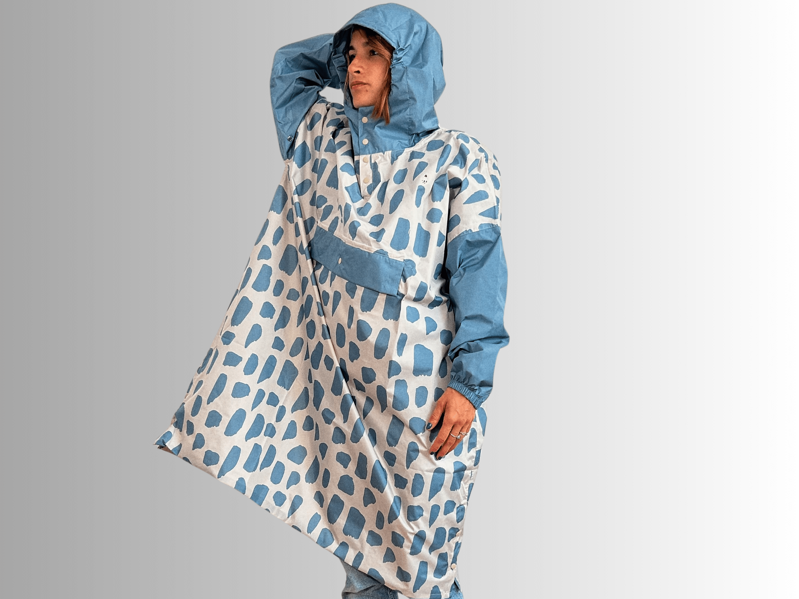 Poncho long Icy Blue – Poule Party