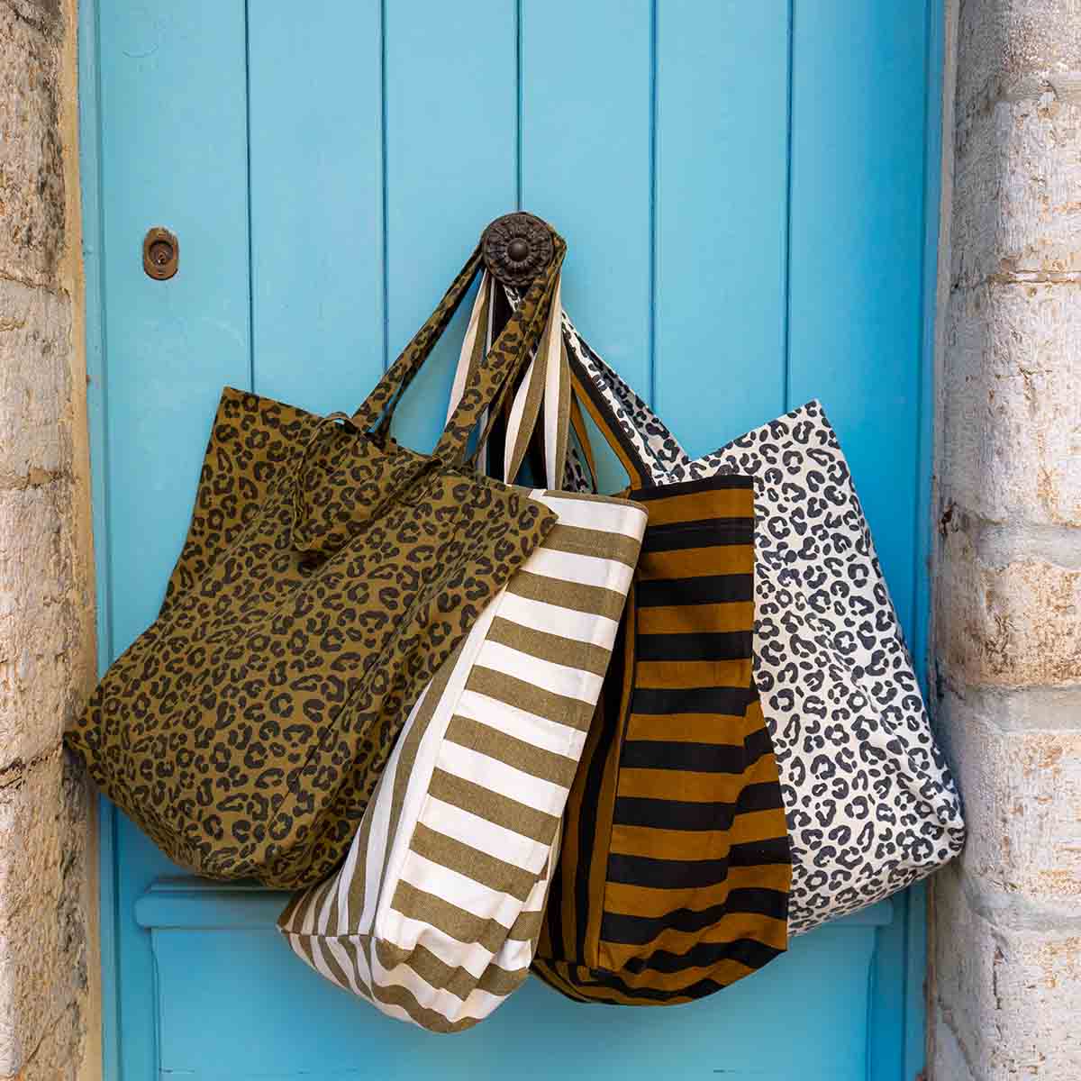 SAC ELISABETH RAYURE GREIGE/ OLIVE – Image 5