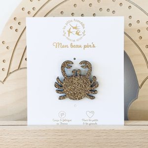 PIN'S FEUTRINE PAILLETEE CRABE- ROUGE – Image 3