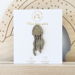 PIN'S FEUTRINE PAILLETEE MEDUSE- MULTI