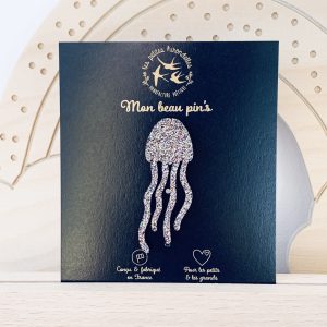 PIN'S FEUTRINE PAILLETEE MEDUSE- MULTI – Image 3