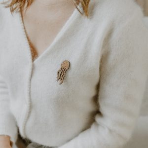 PIN'S FEUTRINE PAILLETEE MEDUSE - BLEU