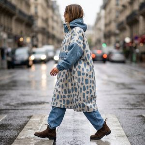 Poncho long Icy Blue – Poule Party