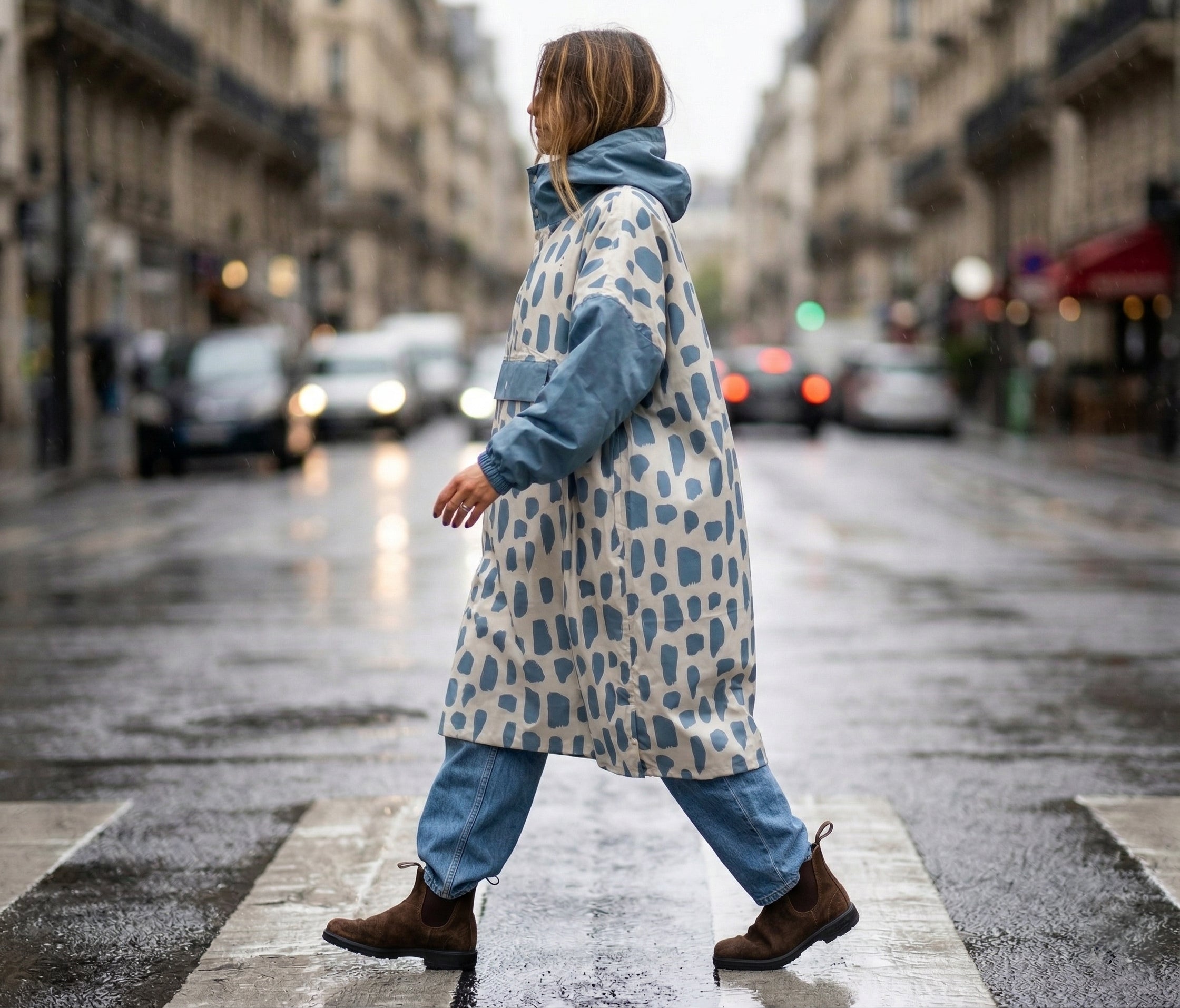 Poncho long Icy Blue – Poule Party