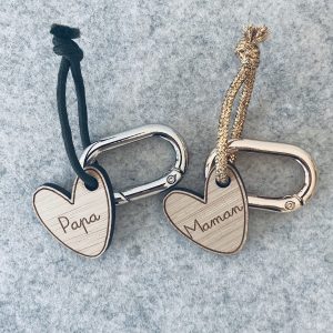 PORTE CLES CŒUR MAMAN DORE – Image 3