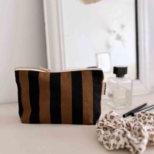 Alternative view of POCHETTE SOFIA RAYURE CUMIN