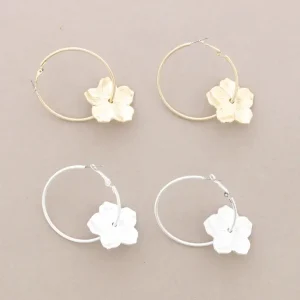 BOUCLES OREILLES FLEURS DORE