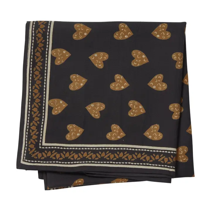 Foulard Indien - Coeur Sauvage Anthracite
