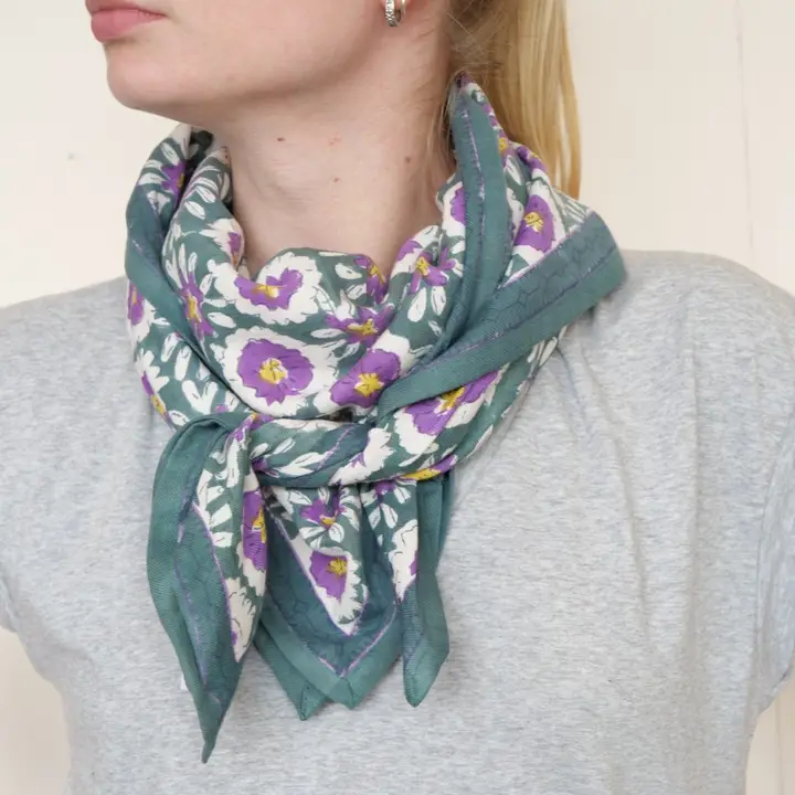 Foulard Indien - Margotte Vert Sapin