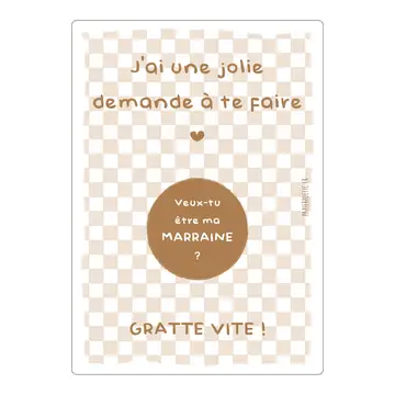 CARTE A GRATTER DEMANDE MARRAINE