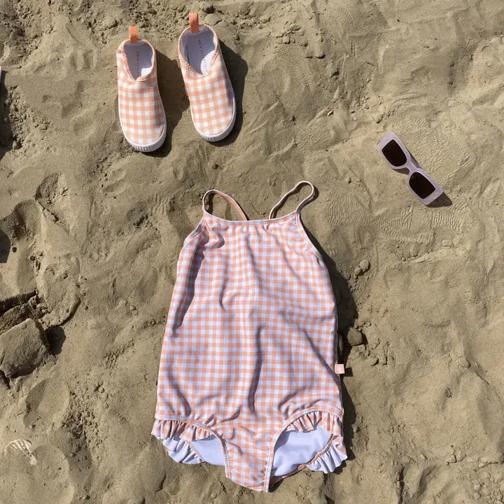 Maillots de bain filles - Orange/Blanc - Grille du coucher de soleil – Image 2