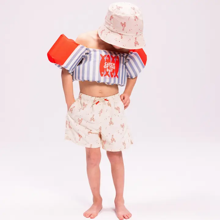 Short de bain - Beige/Rouge - Petit Homard