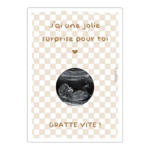 Alternative view of CARTE A GRATTER ANNONCE NOTRE FAMILLE VA S AGRANDIR