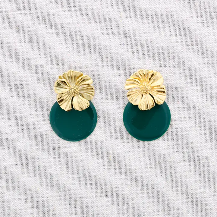 BOUCLES OREILLES VERT