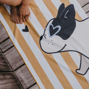 SERVIETTE DE PLAGE ENFANT MINUS BOULEDOGUE