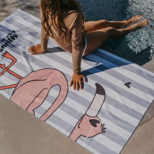 SERVIETTE DE PLAGE ENFANT MINUS FLAMANT