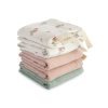 Lot de 5 mini langes / lavettes Pink Flowers – Mushie
