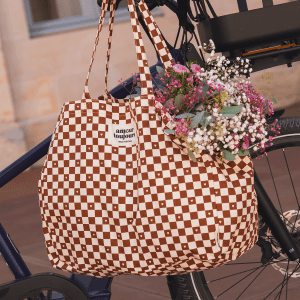 CABAS XXL DAMIER COEUR