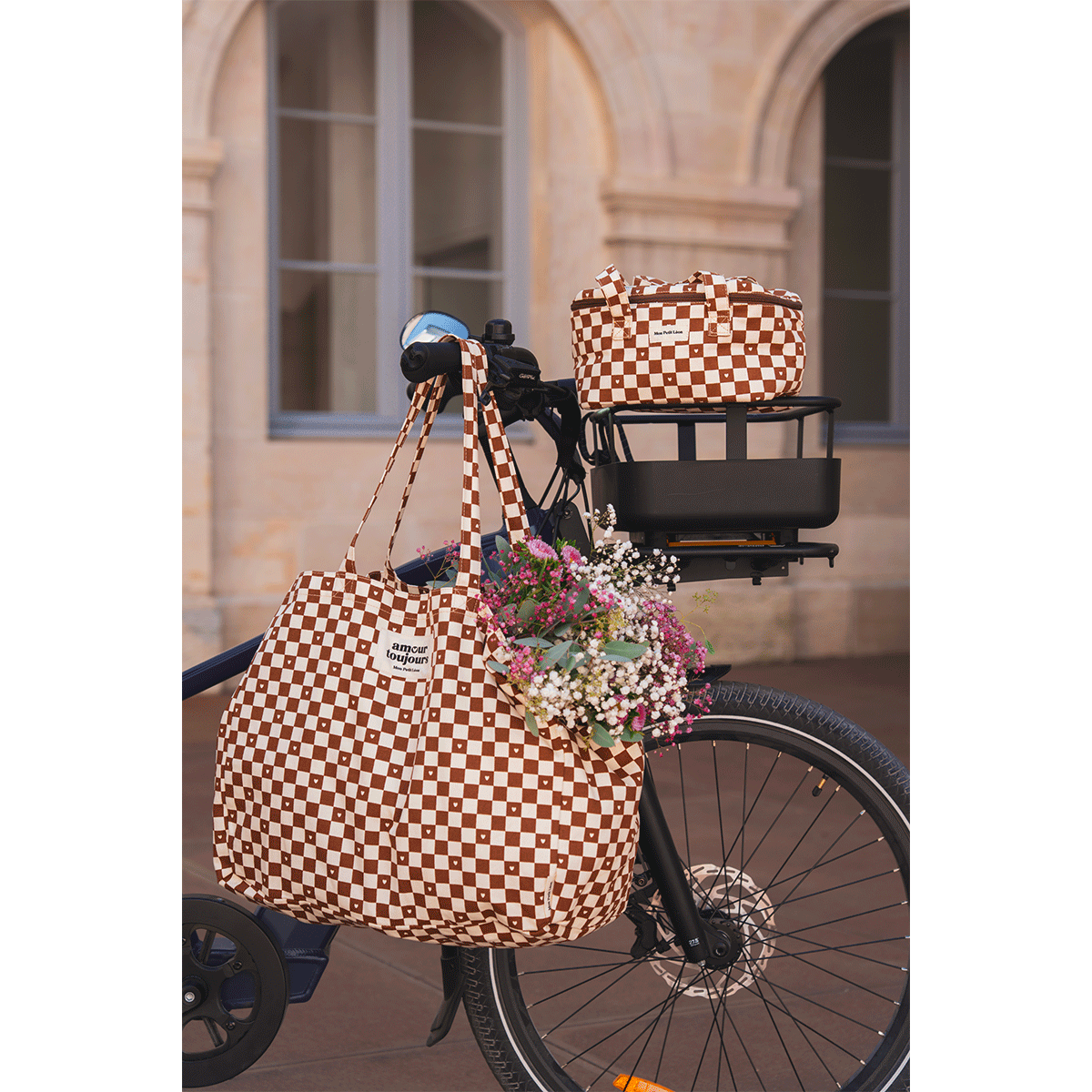 CABAS XXL DAMIER COEUR – Image 3