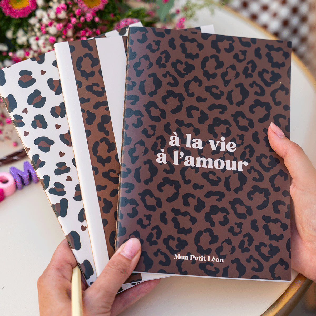 CARNET A5 LEOPARD MARRON FONCE A LA VIE A L AMOUR