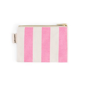 PORTE MONNAIE MARIE RAYURE ROSE FLUO