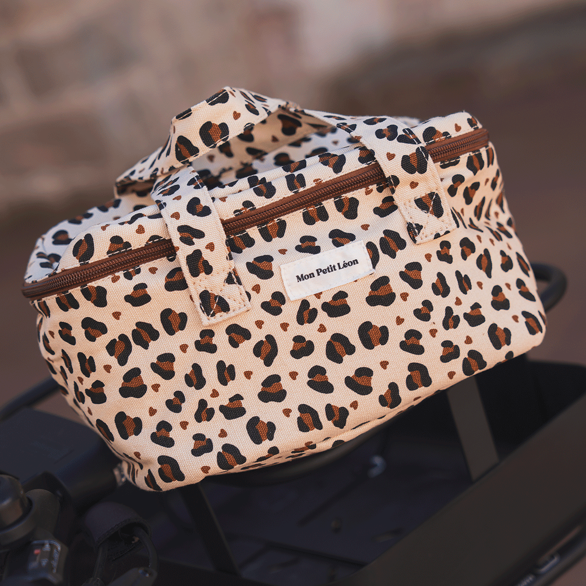 LUNCHBAG ISOTHERME LEOPARD COEUR