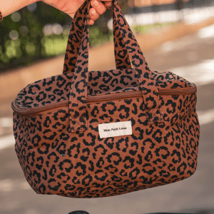 LUNCHBAG ISOTHERME LEOPARD MARRON