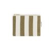 PORTE MONNAIE RAYURE GREIGE/ OLIVE