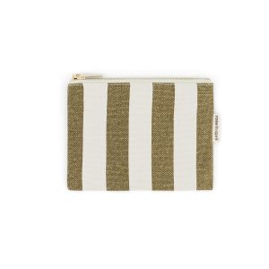 PORTE MONNAIE RAYURE GREIGE/ OLIVE