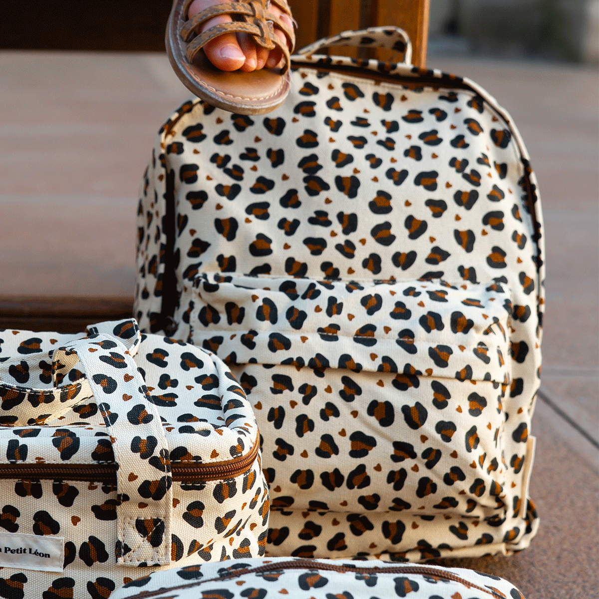 SAC A DOS LEOPARD COEUR