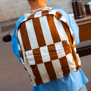 SAC A DOS RAYURES MARRON BEIGE