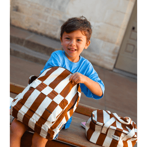 Alternative view of SAC A DOS RAYURES MARRON BEIGE