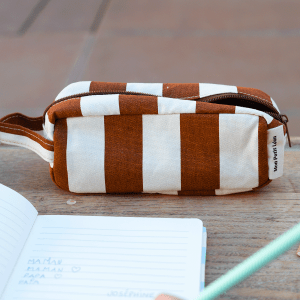 TROUSSE RAYURES MARRON BEIGE
