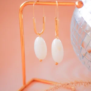 BOUCLES D OREILLES DIANE BLANC