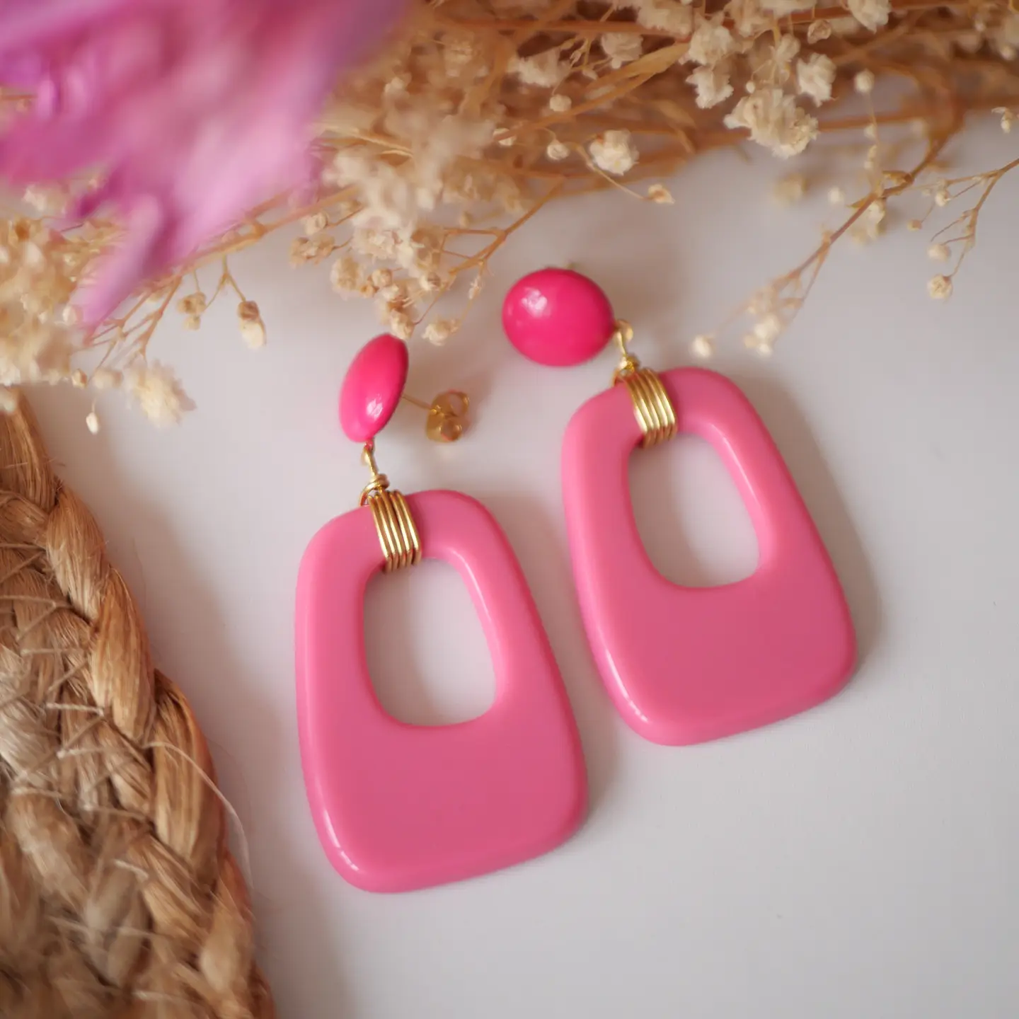 BOUCLES D OREILLES CARLA CLOU ROSE