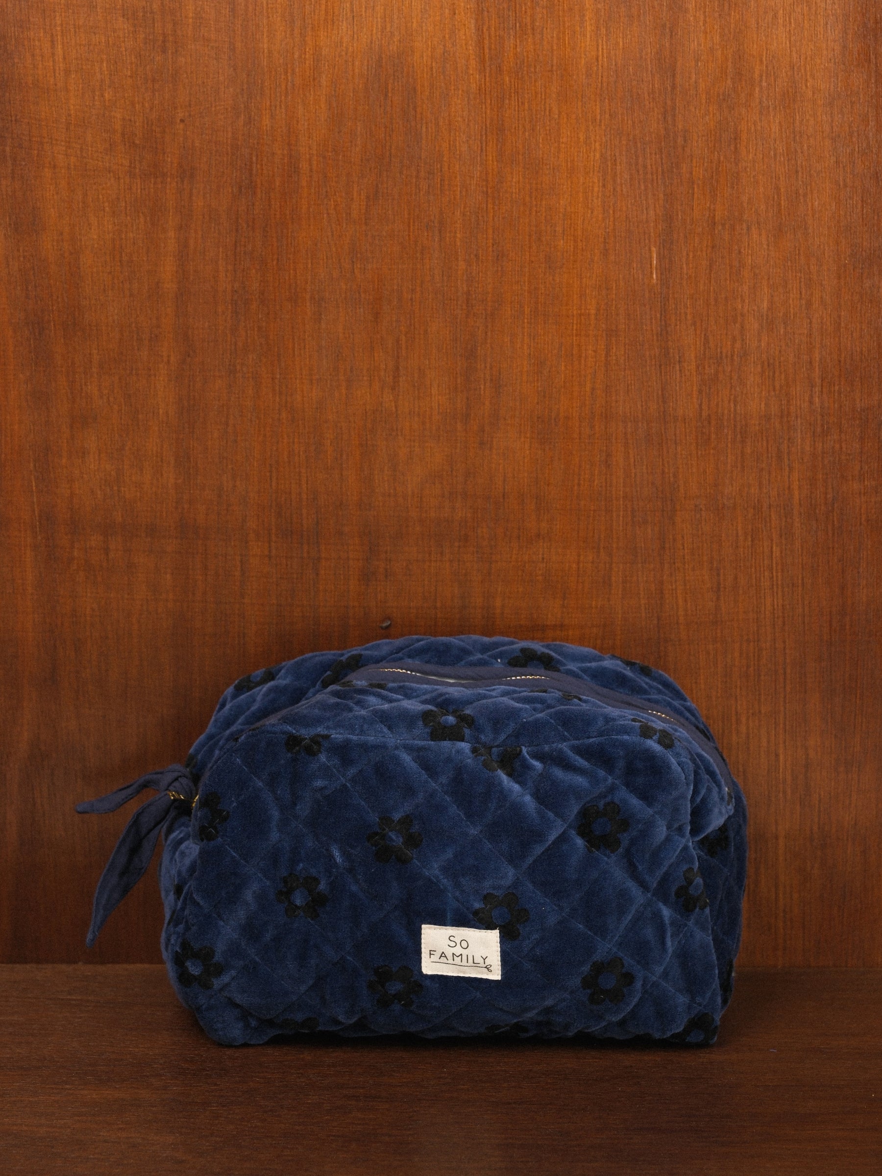 TROUSSE DE TOILETTE VELOURS FLEURS