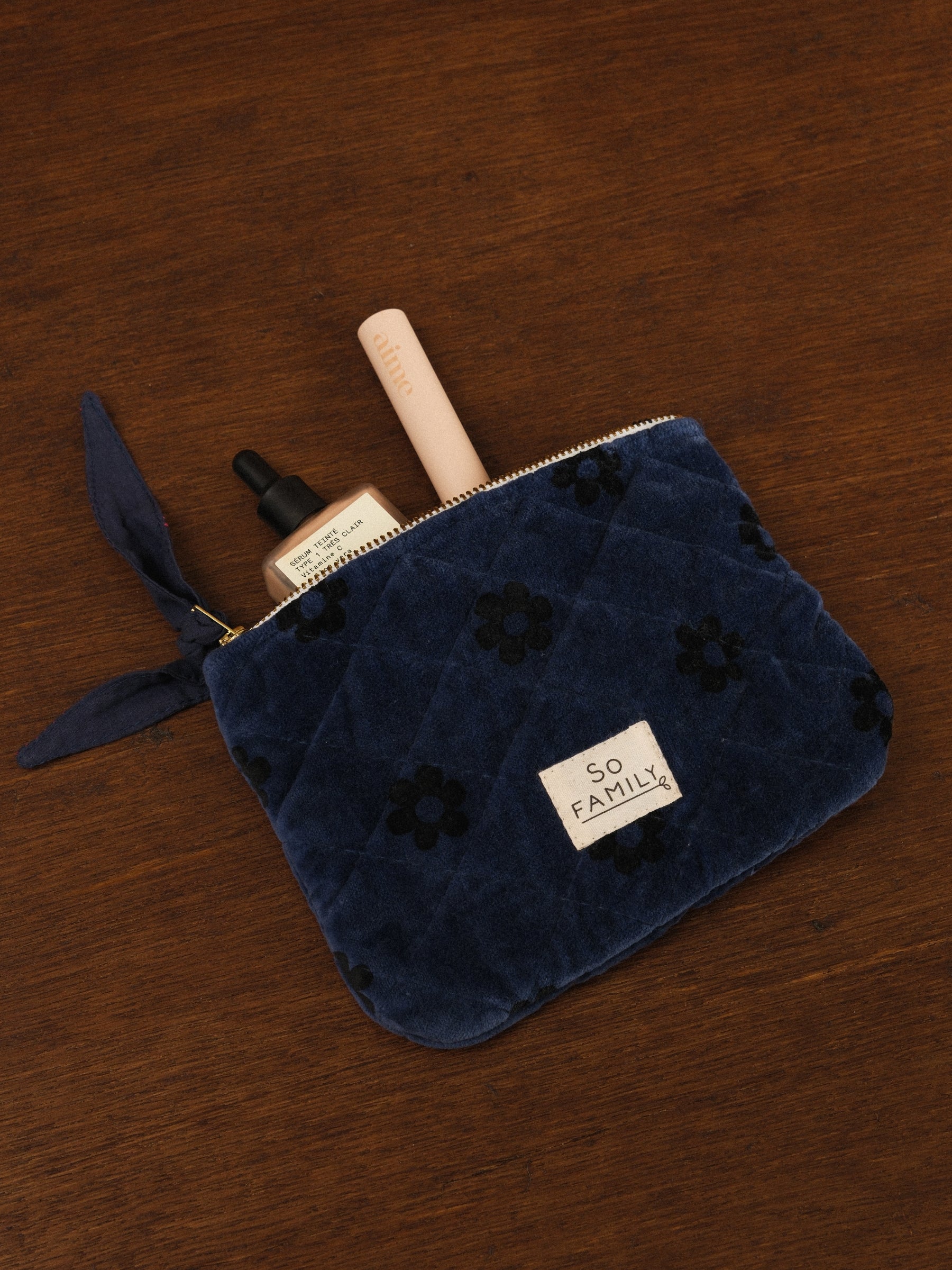 PETITE POCHETTE VELOURS FLEURS