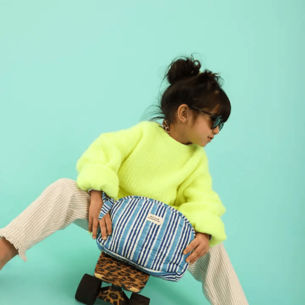 TROUSSE MAKE UP STRIPE BLEU – Image 2