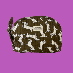 Trousse Make Up Teckel Kaki - Maison Augustin