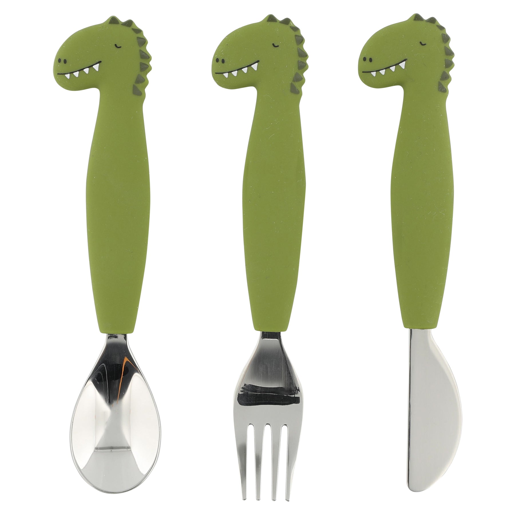 COUVERT 3 PIECES SILICONE DINO