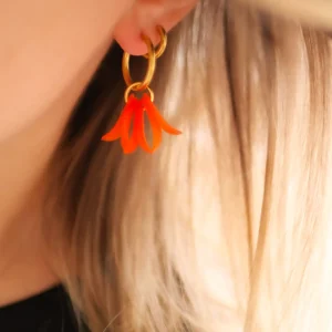 Alternative view of BOUCLES D OREILLES TULA ORANGE MAT