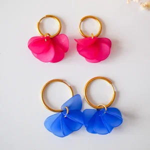 Alternative view of BOUCLES D OREILLES TULA FUSHIA MAT